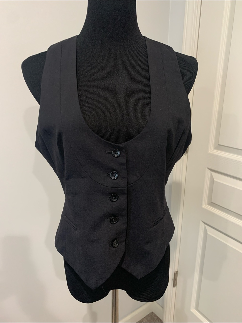 Banana Republic Black Tailored Button Vest